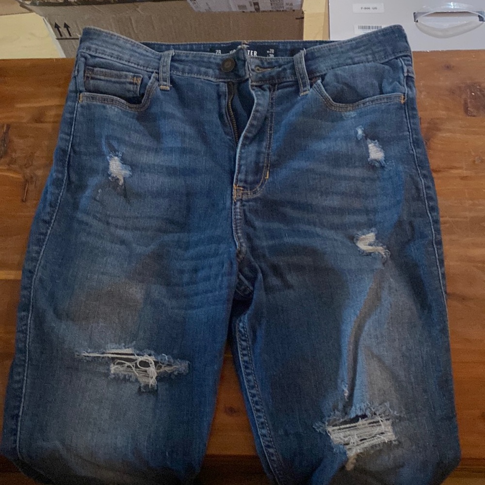 Blue ripped jeans